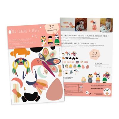 Ma cabane à rêves : set d'aimants kokeshis