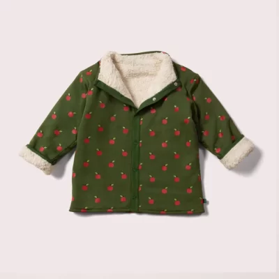 Veste sherpa réversible motifs pommes