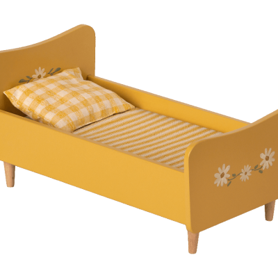Maileg : lit en bois peint jaune