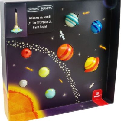 Jouet en bois : toupies les planètes filantes