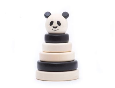 Jouets en bois : panda empilable