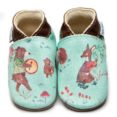 Inch blue : chaussons en cuir bio modèle Band of friends