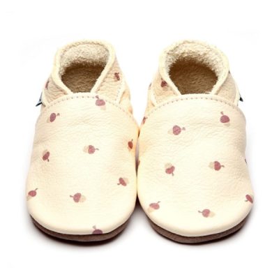 Inch blue : chaussons en cuir bio modèle Little acorn